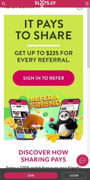 Slots.LV Referral Bonus