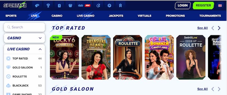 sportaza live casino