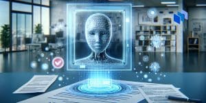 A robot rejecting a human for a job