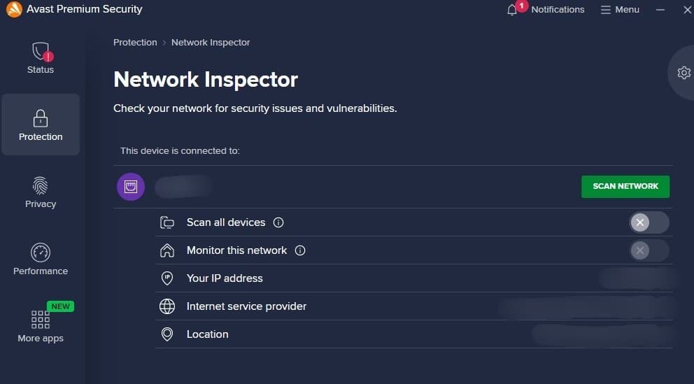 Avast's Network Inspector