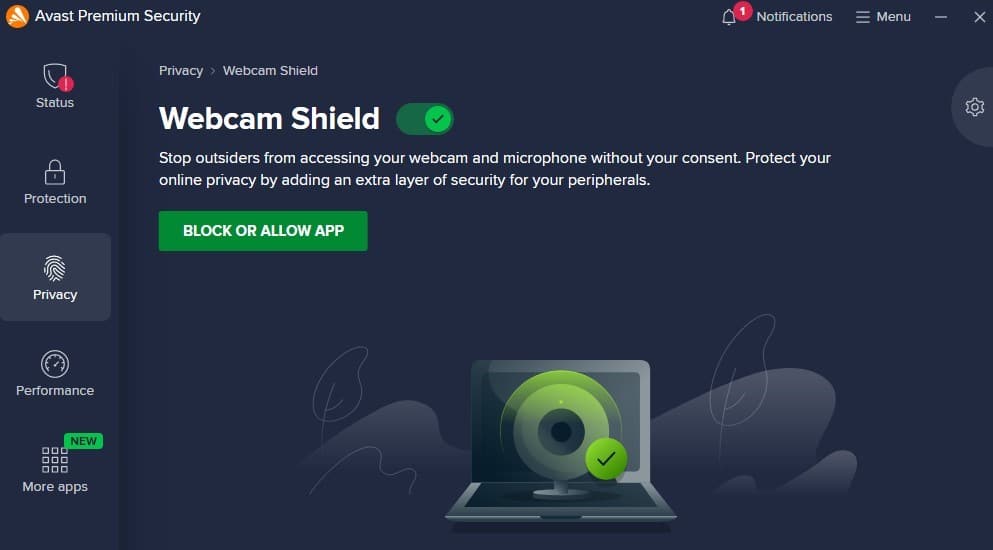 Avast's Webcam Shield