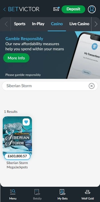 Start Playing Siberian Storm Slot