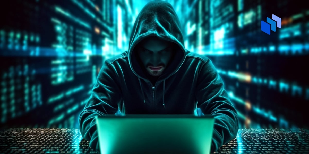 An image of a hacker using a laptop