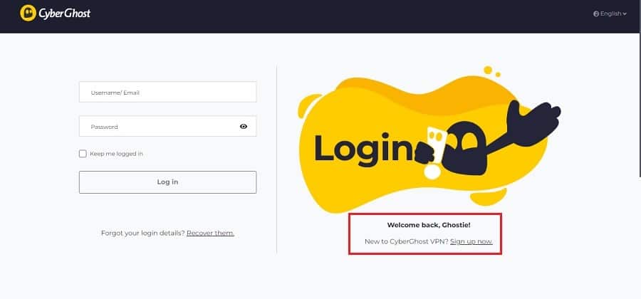 <strong>Log in to your CyberGhost Account</strong>
