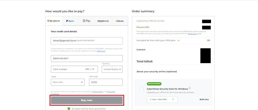 <strong>Fill in Payment Details</strong>