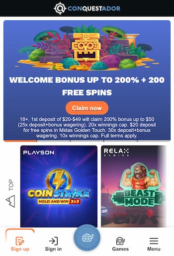 Conquestador online NZ mobile casino