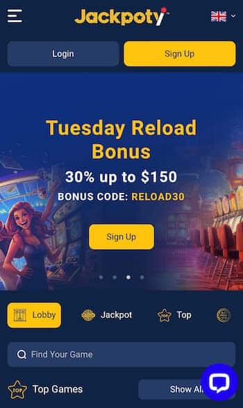 Head to the Jackpoty Website