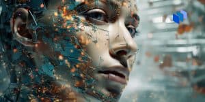 A close up of an artificial intelligence
