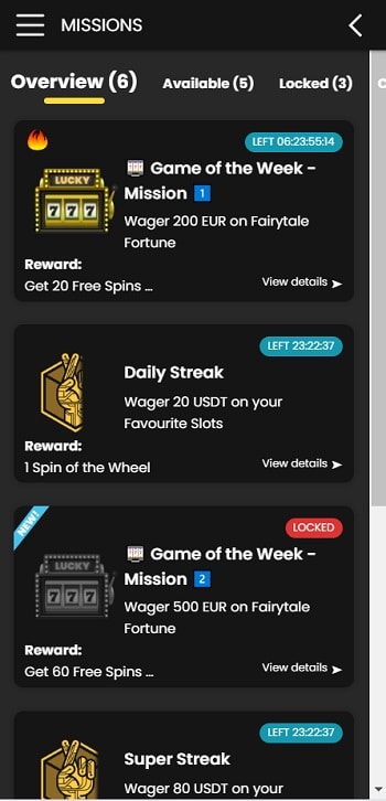 Check out the Promos and Missions