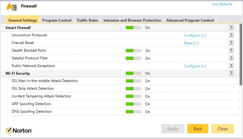 Norton's Firewall