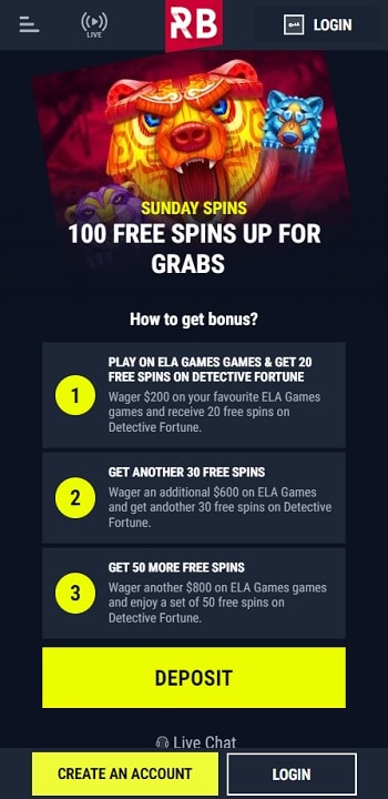 Rabona Free Spins No Deposit Missions