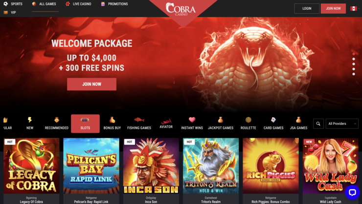 Cobra Casino $5 Deposit Casinos in Canada