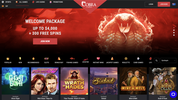 Cobra Casino Quickspin Casino