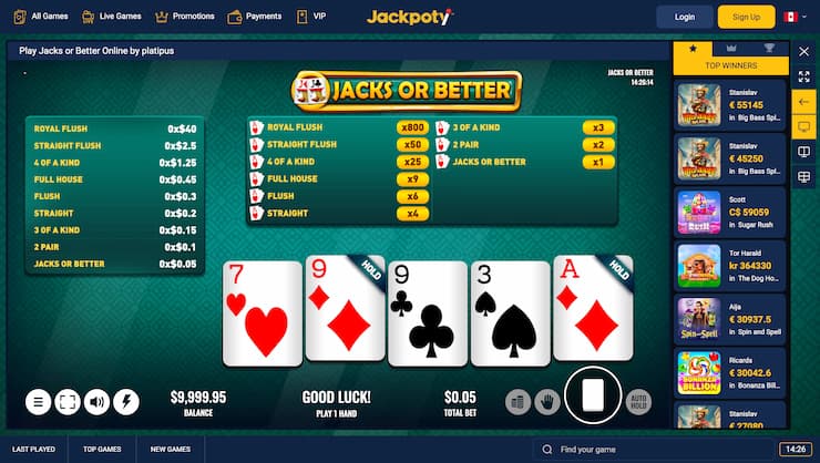 Jacks or Better Jackpoty Casino