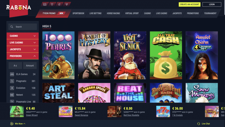 Rabona High 5 Games Casino