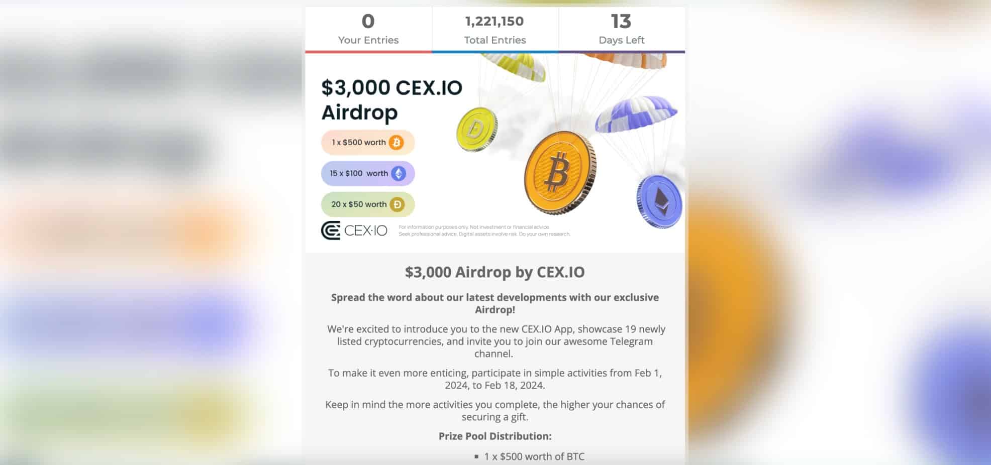 CEX.io 에어드랍
