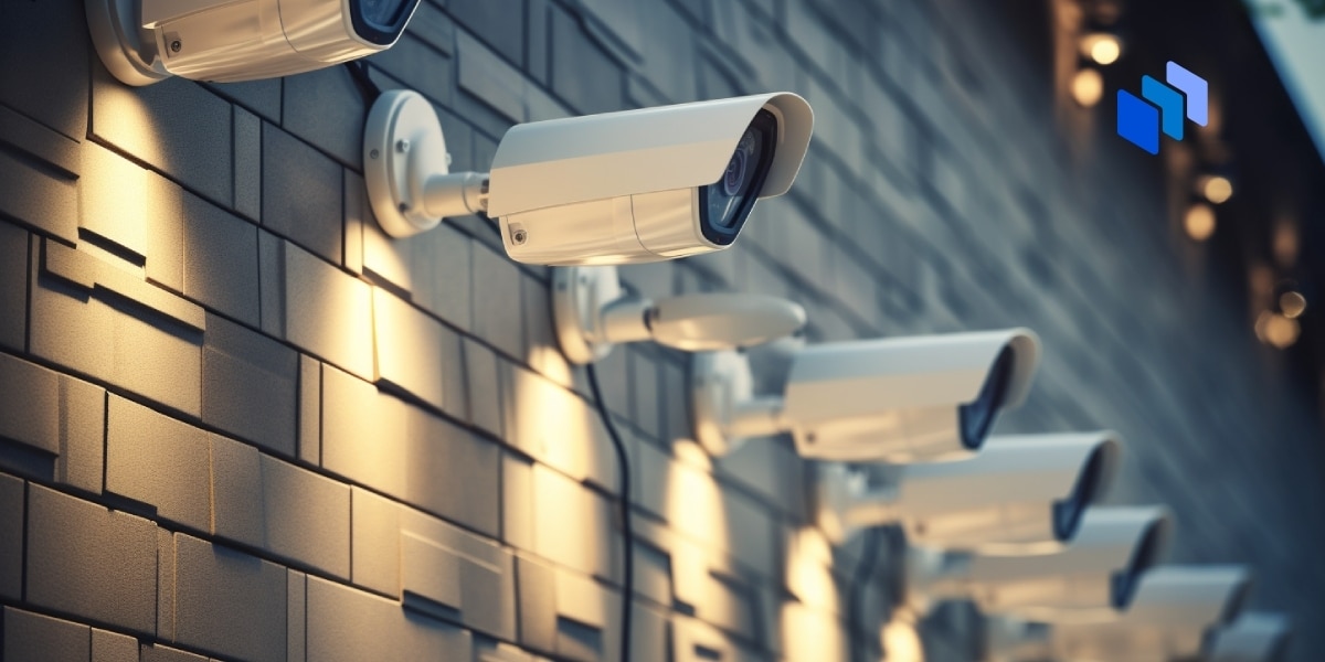 An image of security cameras