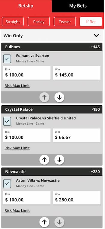 Soccer if bet example