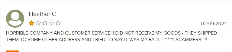 A user review of Temu on Better Business Bureau