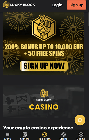 Go to the Lucky Block Casino main page