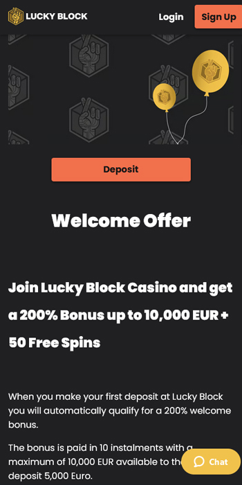 Lucky Block Welcome Bonus
