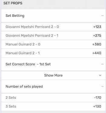 tennis wire to wire bet