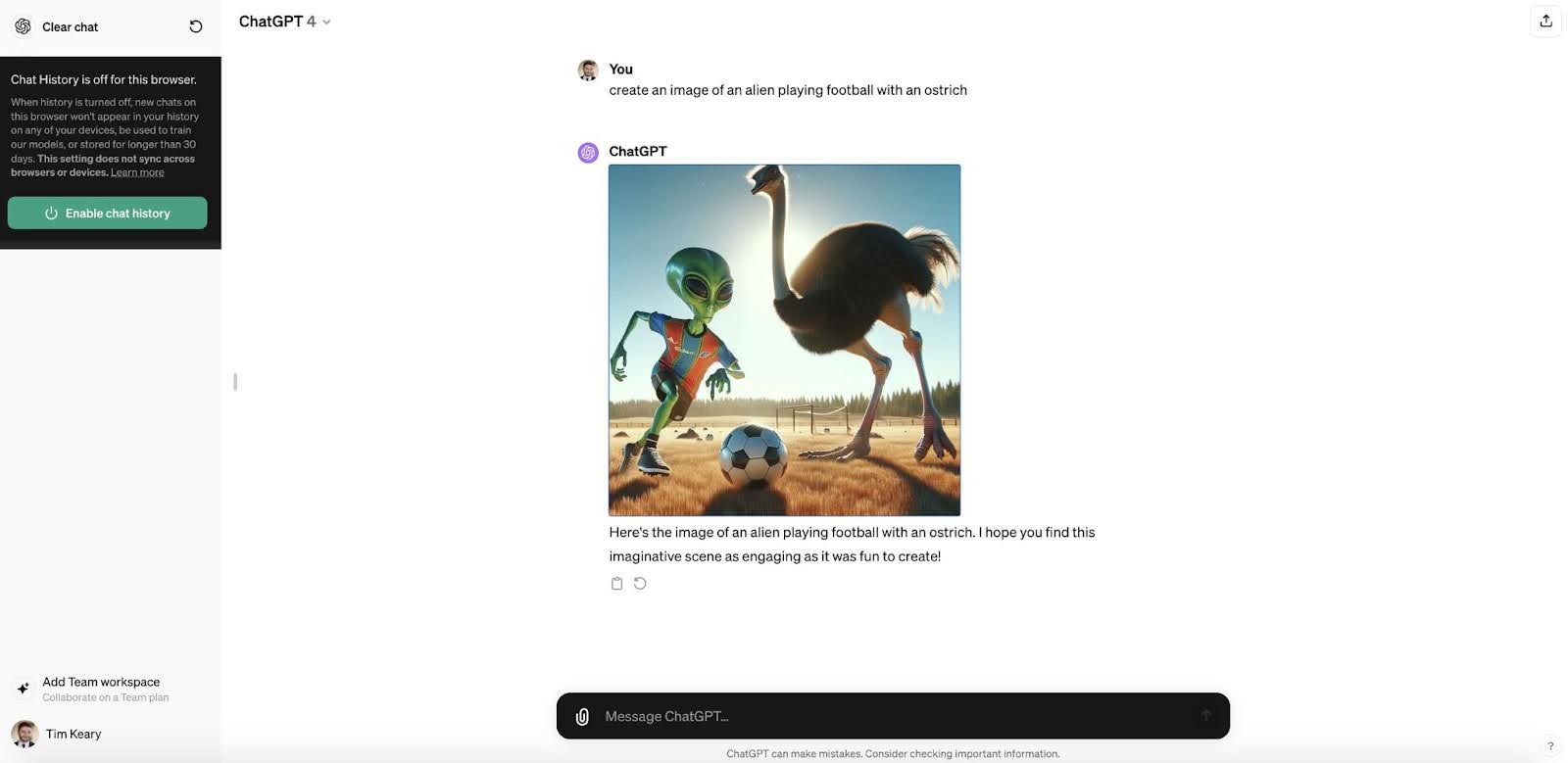 Generating AI image in ImageFX