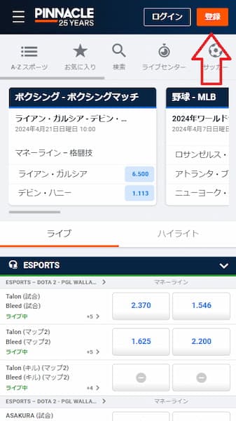 ピナクル 登録