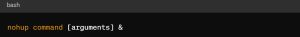 Nohup Command Syntax