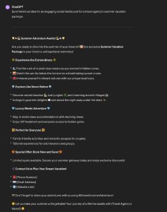 Creating a Social Media Post With ChatGPT. Screenshot by Alex McFarland