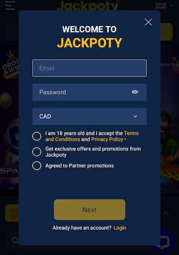 2. Register for an Account