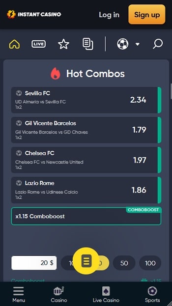 Instant Casino Hot Combos