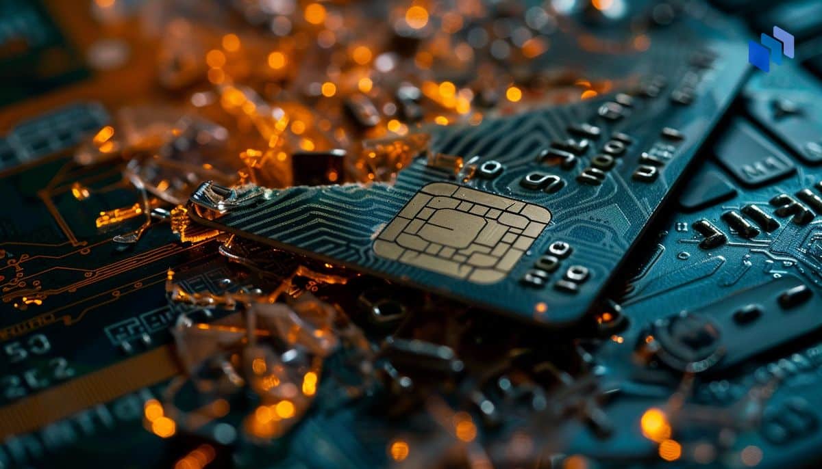 An image of a burnt credit card