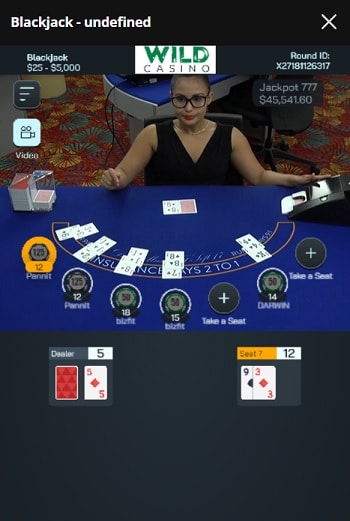 Wild Casino Live Blackjack