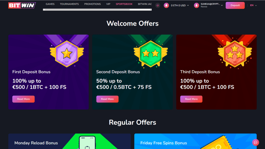 BitWin Casino welcome offer