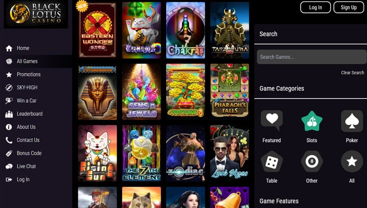 Black Lotus Casino Desktop