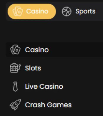 Navigate to the casino section