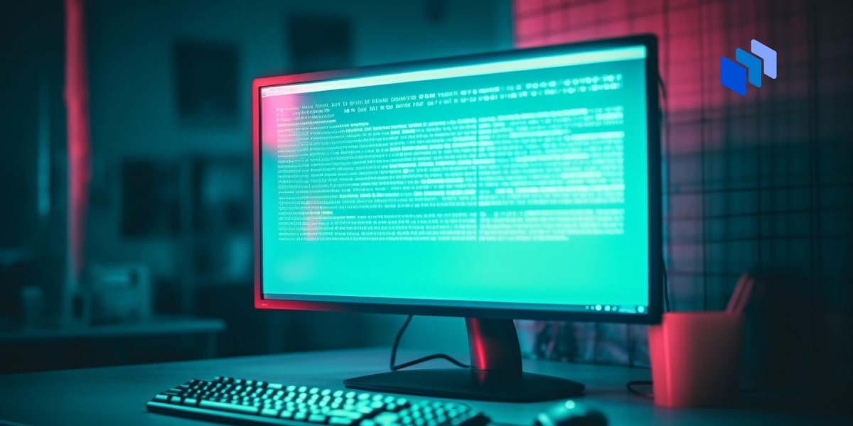 A computer screen with code on it