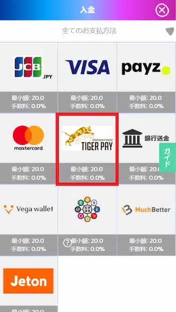 オンラインカジノ tiger pay