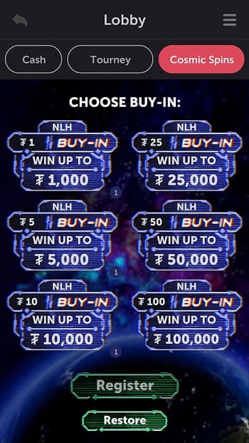 CoinPoker Cosmic Spins