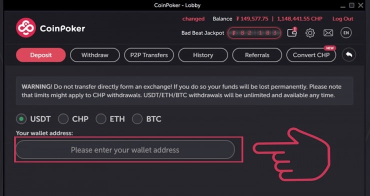 CoinPoker Deposit