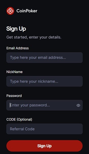 Fill Out the Sign-Up Form