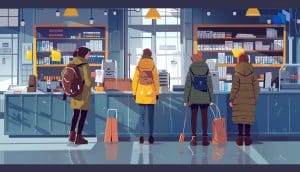 People in a post office