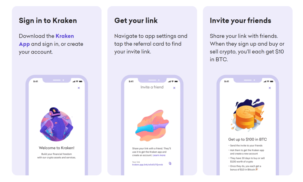 Kraken Referral Bonus to Earn Free Bitcoin