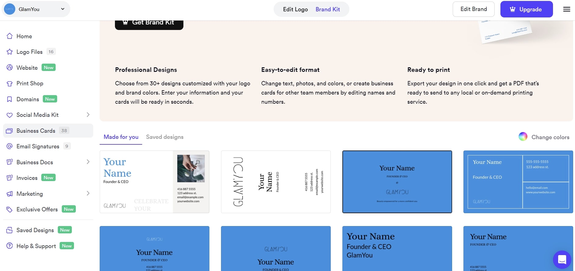<strong>Edit Brand Kit</strong>