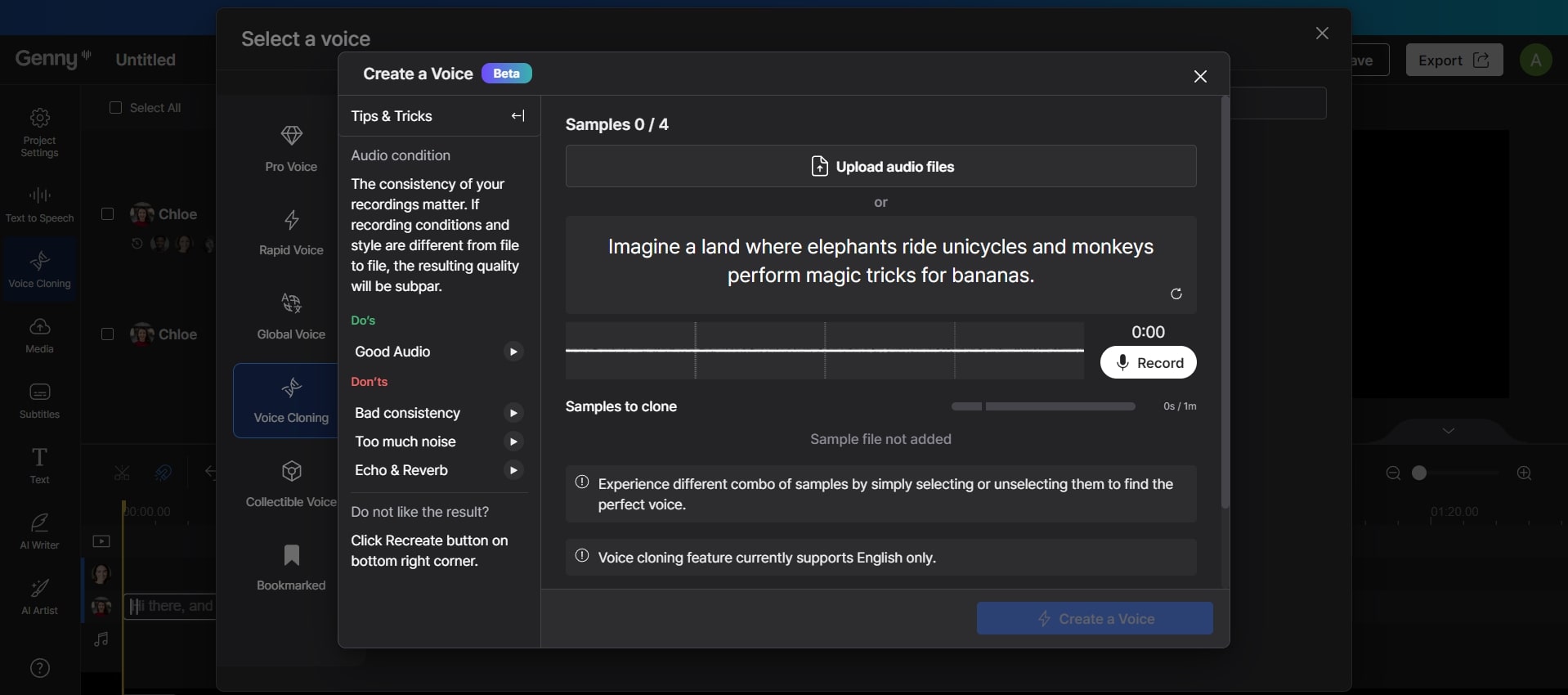 <strong>Create Voice Clone</strong>