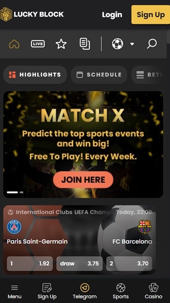 Lucky Block Sports Betting with No Verification