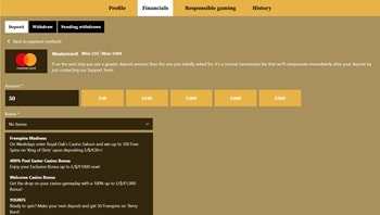 Choose Your Bonus and Deposit