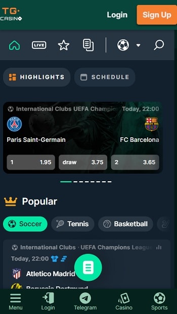 TG.Casino No KYC Sports Betting Site