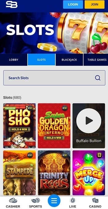 The SportsBetting.ag casino slots library